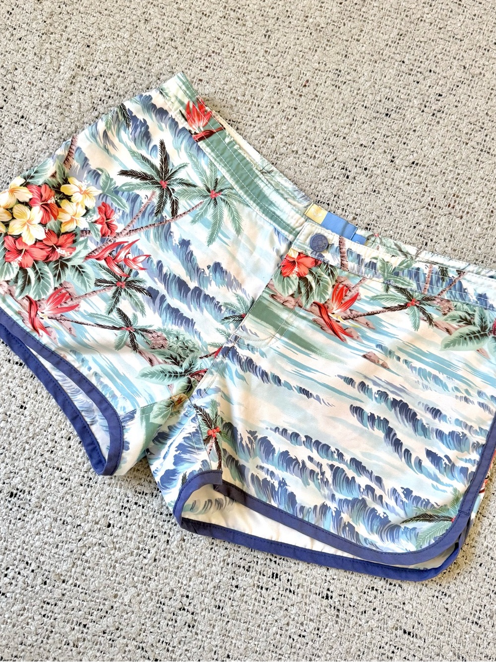 Y2K Roxy Tropical Floral Swim Shorts Size 1 XS